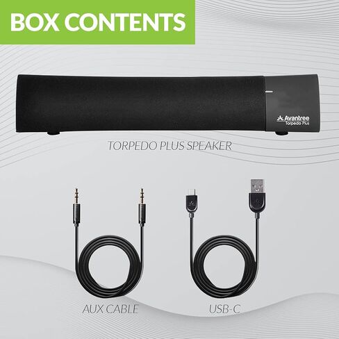 Avantree aptX Low Latency Portable Bluetooth 5.0 Speaker, Clear Dialogue, Enhanced Bass, 3D Surround Sound, 10W Wireless Mini Soundbar for Laptop, MacBook, TV, Cellphone, PC Computer - Torpedo Plus in Kuwait