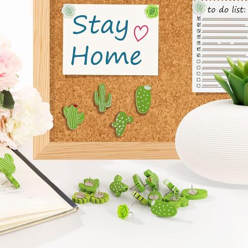 60 PCS Decorative Push Pins Set, Cactus Palm Leaf Camellia Rose Thumb Tack Decorative Cute Push pins for Cork Board Bulletin Board Maps Photos Wall Home Office Classroom Decoration in Saudi Arabia