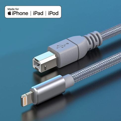 كابل iPhone إلى USB B Midi بطول 5 أقدام، وسلك واجهة Lightning إلى USB 2.0 Midi لأجهزة iPhone وiPad وiPod إلى وحدة تحكم Midi وأداة الموسيقى الإلكترونية ولوحة مفاتيح Midi وواجهة تسجيل الصوت والمزيد in Kuwait