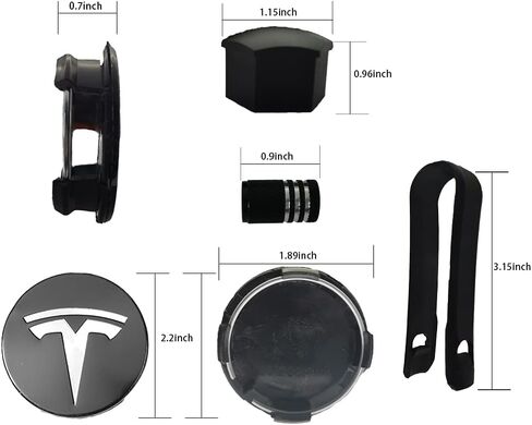 ملحقات أغطية المحور طراز Tesla 3 Y S X مع 4 أغطية مركزية لمحور العجلات + 20 غطاء صامولة + 4 مجموعات أغطية جذعية صمام الإطارات لتزيين وتعديل الإطارات الأصلية (أحمر وأسود) in Kuwait