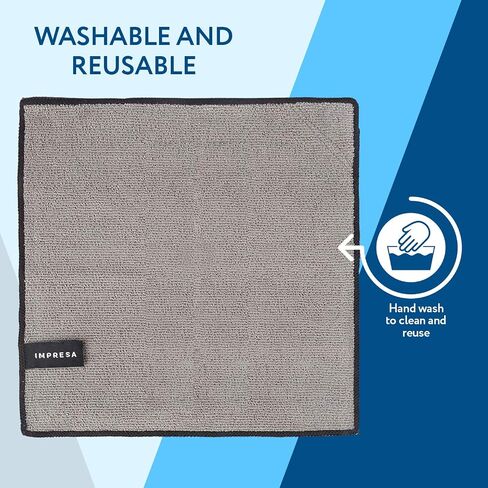 IMPRESA 4 Pack Magnetic Cleaning Cloth Dry Erasers for White Boards - Extra Strong Magnet - Compatible with All Whiteboards - Ideal for Classroom, Home & Office Use -Reusable & Washable- 10'' X 10'' in Saudi Arabia