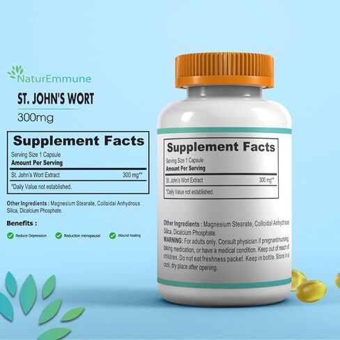 NaturEmmune ST.John’SWORT-300MG Hard Capsule, Dietary Supplement, 100 Capsule in Saudi Arabia
