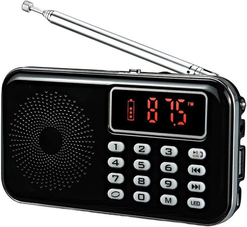 راديو AM FM محمول مع مكبر صوت بلوتوث ومشغل بطاقة SD، مشغل MP3 مع مقبس سماعات الرأس، حفظ المسح التلقائي، راديو ترانزستور بطارية قابلة للشحن (أحمر) in Saudi Arabia