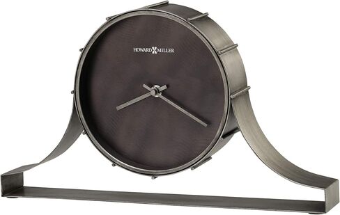 Howard Miller Grand Beach Mantel Clock 547-610 – Aged Silver Finish, Bent Iron Tambour Metal Frame, Machined Steel Dial, Antique Home Décor, Quartz Movement in Saudi Arabia