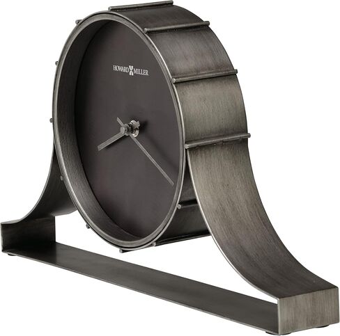 Howard Miller Grand Beach Mantel Clock 547-610 – Aged Silver Finish, Bent Iron Tambour Metal Frame, Machined Steel Dial, Antique Home Décor, Quartz Movement in Saudi Arabia