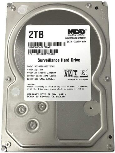 MaxDigitalData 2TB 32MB Cache 7200PM SATA 3.0Gb/s 3.5" Internal Surveillance CCTV DVR Hard Drive (MD2000GSA3272DVR) - w/2 Year Warranty (Renewed) in Saudi Arabia