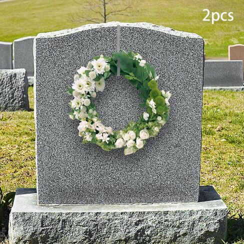 2 قطعة شماعات إكليل شاهد القبر لعيد الميلاد، حامل إكليل قبر مقبرة قابل للتعديل - حامل إكليل قبر من الفولاذ المقاوم للصدأ لتزيين قبر عيد الفصح وعيد الفصح التذكاري، مناسب 6 "-11" in Saudi Arabia