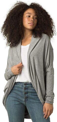 prAna Plus Size Foundation Munra Wrap Heather Grey 2X in Saudi Arabia