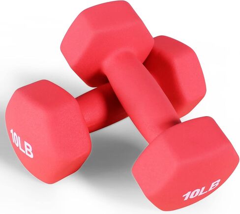 Signature Fitness Set of 2 Neoprene Dumbbell Hand Weights, Anti-Slip, Anti-roll, Hex Shape Colorful, Pairs or Sets in Saudi Arabia