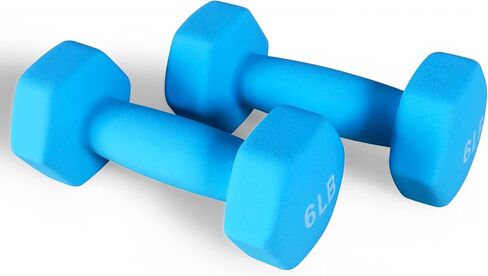 Signature Fitness Set of 2 Neoprene Dumbbell Hand Weights, Anti-Slip, Anti-roll, Hex Shape Colorful, Pairs or Sets in Saudi Arabia