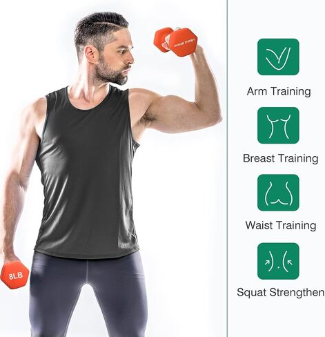 Dumbbell Hand Weight Pairs – Neoprene Dumbbell Exercise & Fitness For Home Gym Equipment and Adjustable Dumbbell Sets–Non-Slip, Color Coded Hex Shaped Free Weights For Women,Men 2LB 3LB 5LB 8LB 10LB Pounds in Kuwait