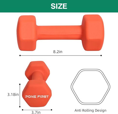 Dumbbell Hand Weight Pairs – Neoprene Dumbbell Exercise & Fitness For Home Gym Equipment and Adjustable Dumbbell Sets–Non-Slip, Color Coded Hex Shaped Free Weights For Women,Men 2LB 3LB 5LB 8LB 10LB Pounds in Kuwait