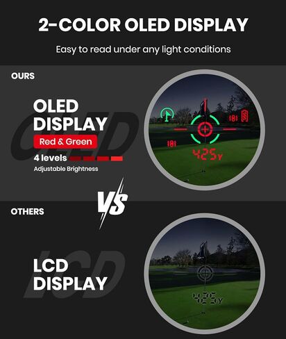 EENOUR Golf Rangefinder Mini مع منحدر وشاشة حمراء / خضراء، 1093Y Pin Lock Vibration Laser Range Finder، تكبير 6X، مسح مستمر قابل لإعادة الشحن للجولف والصيد in Kuwait