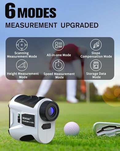 جهاز تحديد نطاق الجولف، جهاز تحديد نطاق الجولف بطول 1200 ياردة مع منحدر، جهاز تحديد نطاق الليزر التكبير 7X مع اهتزاز قفل العلم/مغناطيس/ 6 أوضاع/شحن USB in Kuwait