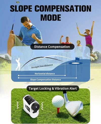 جهاز تحديد نطاق الجولف، جهاز تحديد نطاق الجولف بطول 1200 ياردة مع منحدر، جهاز تحديد نطاق الليزر التكبير 7X مع اهتزاز قفل العلم/مغناطيس/ 6 أوضاع/شحن USB in Kuwait