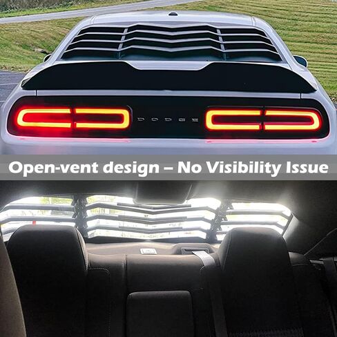 Rear Window Louver for Dodge Challenger 2008-2021 in Lambo Style Windshield Scoop Louvers Sun Shade Vent Cover Matte Black in Saudi Arabia
