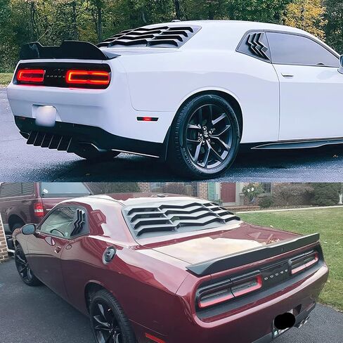 Rear Window Louver for Dodge Challenger 2008-2021 in Lambo Style Windshield Scoop Louvers Sun Shade Vent Cover Matte Black in Saudi Arabia