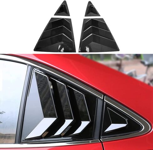 Bright Black Rear Side Window Louvers Air Vent Scoop Sun Shade Shutter Panel Cover Auto Exterior Decoration Trim Accessories for Toyota Corolla 2020-2024 in Saudi Arabia