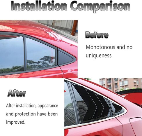 Bright Black Rear Side Window Louvers Air Vent Scoop Sun Shade Shutter Panel Cover Auto Exterior Decoration Trim Accessories for Toyota Corolla 2020-2024 in Saudi Arabia
