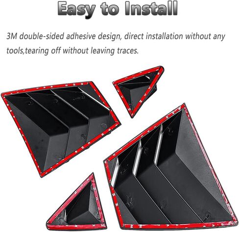 Bright Black Rear Side Window Louvers Air Vent Scoop Sun Shade Shutter Panel Cover Auto Exterior Decoration Trim Accessories for Toyota Corolla 2020-2024 in Saudi Arabia