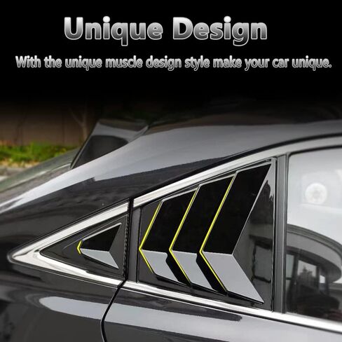 Bright Black Rear Side Window Louvers Air Vent Scoop Sun Shade Shutter Panel Cover Auto Exterior Decoration Trim Accessories for Toyota Corolla 2020-2024 in Saudi Arabia