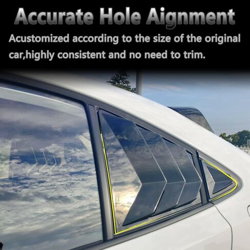 Bright Black Rear Side Window Louvers Air Vent Scoop Sun Shade Shutter Panel Cover Auto Exterior Decoration Trim Accessories for Toyota Corolla 2020-2024 in Saudi Arabia