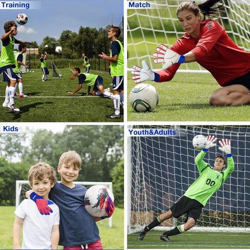 قفازات حارس مرمى جالونث لكرة القدم - للبالغين والرجال والنساء والأطفال والشباب المحترفين لكرة القدم قفازات حارس المرمى سميكة من اللاتكس تسمح بمرور الهواء على شبكة الإنترنت ومريحة in Kuwait