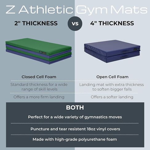 سجادة Z Athletic قابلة للطي للجمباز والهبوط، 4 أقدام × 8 أقدام × 2 بوصة in Kuwait