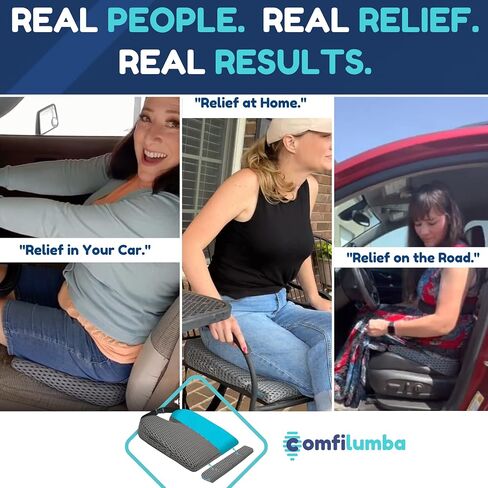 4D Mesh Car Seat Cushion for Car Seat Driver (w/Detachable Leg Extender) Gel Infused Memory Foam - Wedge Seat Cushion Ideal for Car Truck, Chair for Sciatica Hip Pain Relief in Saudi Arabia
