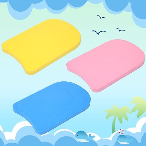 3 Pieces Swimming Kickboard Training Aid Float for Swimming and Pool Exercise Swimming Training Aid Kickboard for Kids Toddler (Blue, Yellow, Pink) in Saudi Arabia