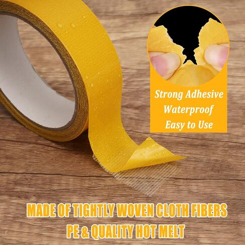 4 لفات شريط قماشي مزدوج الجوانب شديد التحمل، شريط شبكي من ألياف الشاش لاصق قوي مزدوج الجوانب، شريط شفاف للملابس، شريط قوي عالمي عالي الجودة، 1.18 بوصة × 33 قدم in Kuwait