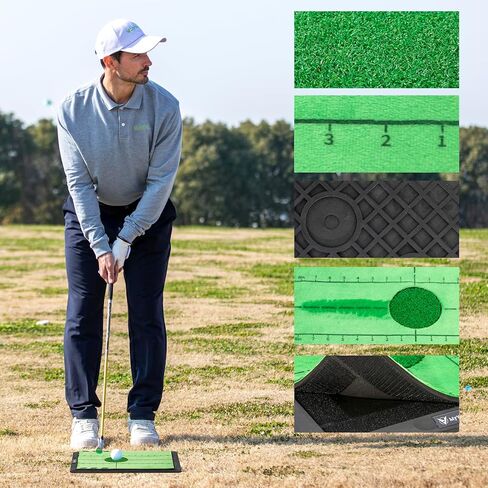 بساط أرجوحة الجولف المثالي - بساط ضرب الجولف قابل لإعادة الاستخدام والاستبدال لممارسة التدريب الداخلي والخارجي - سطح فلانيل ممتاز، ظهر مطاطي لعشاق الجولف in Kuwait