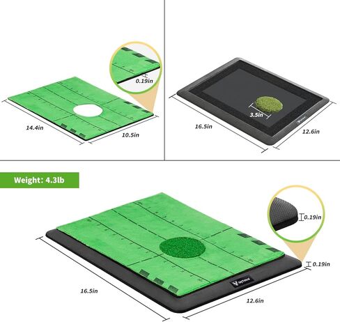 بساط أرجوحة الجولف المثالي - بساط ضرب الجولف قابل لإعادة الاستخدام والاستبدال لممارسة التدريب الداخلي والخارجي - سطح فلانيل ممتاز، ظهر مطاطي لعشاق الجولف in Kuwait