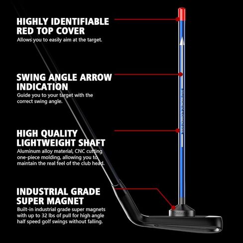 Golf Magnetic Alignment Rods,Golf Club Alignment Sticks,Magnetic Swing Training Aid Accessories Visualize Calibrate Golf Shots,hit The Target with The Right Golf Swing,Golf Gift in Saudi Arabia