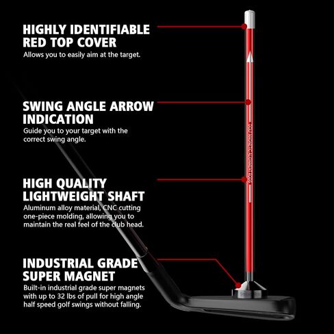 Golf Magnetic Alignment Rods,Golf Club Alignment Sticks,Magnetic Swing Training Aid Accessories Visualize Calibrate Golf Shots,hit The Target with The Right Golf Swing,Golf Gift in Saudi Arabia