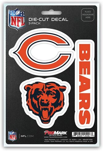 ملصق فريق NFL Chicago Bears من Fanmats، عبوة من 3 قطع، برتقالي in Saudi Arabia