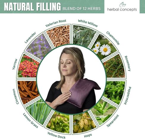 Herbal Concepts Aromatherapy Rectangular Shaped Microwaveable Wrap made of Organic Flaxseed, Yarrow, & Hops for Shoulder | Shoulder Wrap Soothes Stress & Pain | Available in Charcoal in Saudi Arabia