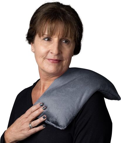 Herbal Concepts Aromatherapy Rectangular Shaped Microwaveable Wrap made of Organic Flaxseed, Yarrow, & Hops for Shoulder | Shoulder Wrap Soothes Stress & Pain | Available in Charcoal in Saudi Arabia