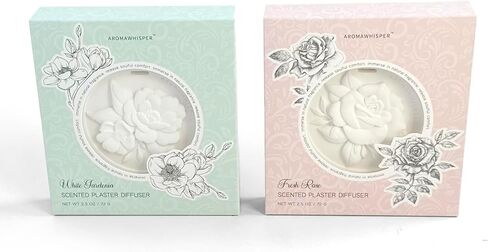 Fresh Rose & Gardenia Scented Air Freshener Plaster, 2 Pack, Long-Lasting Home Fragrance Aroma-Release Gypsum Sachets, Handmade Fresh-Scented Sacehts for Drawers and Closets, Cars in Saudi Arabia