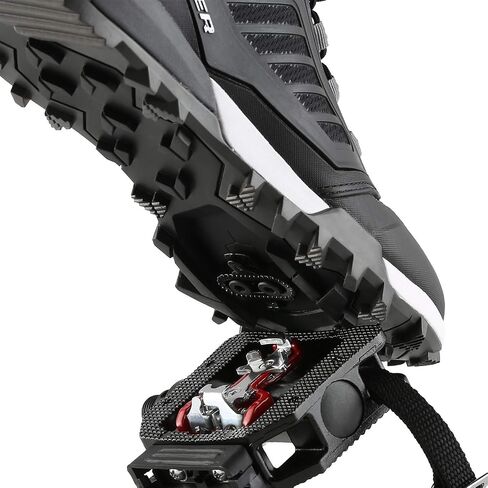Spin Bike Pedals Shimano SPD Compatible 9/16'' Spindle Bike Pedals with Clips and Straps for Spin, Exercise, Peloton Bike in Saudi Arabia