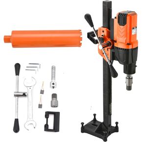 BHTOP Diamond Core Drilling Machine, 10 in Wet Concrete Core Drill Rig with Stand Wheel, 700RPM Speed & 1-1/4" Thread & Lifting Handle, Drilling Diameter for Concrete Brick Stone, 3300W (No Bits）