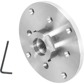 6 Inch Steel Wood Lathe Face Plate 7/16 Thick Steel Faceplate Threaded Fixed Screw Locks the Spindle and Enables Reverse Turning