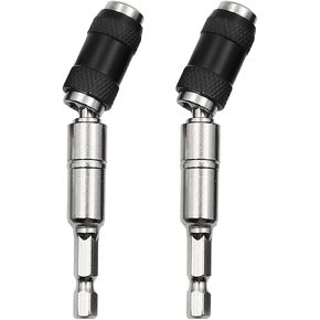 RLECS 2PCS Bendable Magnetic Screwdriver Head Joint Holders 1/4 Inch Hex Quick Release Drill Bit Extender Rotary Drill Holder for Impact Drivers