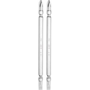 HARFINGTON 2pcs SL5.0 / PH1 Double-Ended Screwdriver Bits 1/4" Hex Shank 5.51" Length CR-V Steel Phillips and Slotted Flat Head Drill Bit for Furniture Assembly Machine Repair