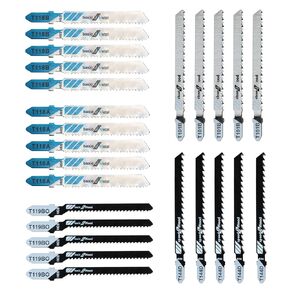 T-Shank Multi-Purpose Jigsaw Blades,Jig Saw Blade Set for Cutting Wood and Metal for Bosch, DEWALT, Hitachi Multi-Purpose Jigsaw Blades Assorted -25 Piece