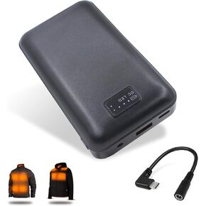 12V Heated Jacket Battery PD QC3.0 Power Bank with Step Up Adapter Charger Cable for Milwaukee, M12, Makita, Metabo, Snapon,Craftsman, AEG Heating Gear (12V Heated Jacket Battery Pack)