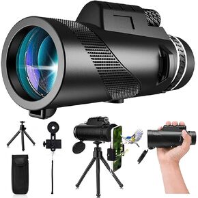 Monocular-Telescope High Powered for Smartphone Monoculars 80x100 for Adults High Definition Monocular Telescope for Stargazing Hunting Wildlife Bird Watching Travel Camping Hiking