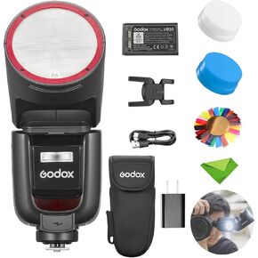 Godox V1 V1Pro S U Flash for Sony Camera TTL Speedlight, 1/8000 HSS 500 Full Power Flashes, 1.3s Recycle Time, 2.4G Wireless with External Flash SU-1 for Sony Cameras (Godox V1PRO-S USA Version)