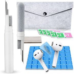 Cleaner Kit for Airpods, Earbuds Cleaning kit for Airpods Pro 1 2 3, Phone Cleaner kit with Brush for Bluetooth Earbuds Cleaner, Wireless Earphones,iPhone,Laptop, Camera (Pro White)