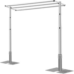 Jiang&Rong 10x10Ft Three Crossbar Backdrop Stand, Heavy Duty Adjustable Stand Pipe and Drape Stand Kit, Background Stand, Photographic Studio Photo Background, Metal Frame for Backdrop